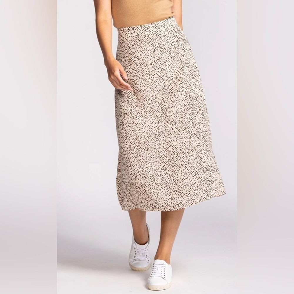 NWOT Pink Martini Polka Dot Spotted Skirt Cream and Brown M‎